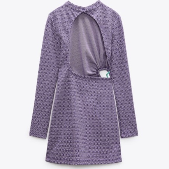 Purple Size S Lilac Jacquard 8822/327 Night Out Dress - Picture 4 of 4